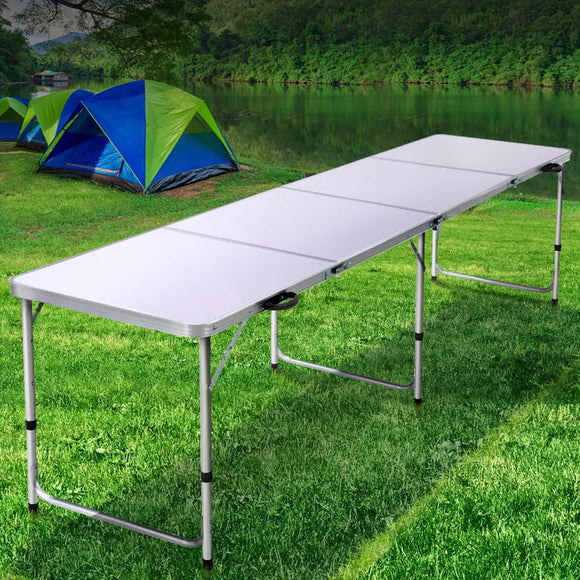 Weisshorn Folding Camping Table 240CM Portable Outdoor Picnic BBQ Aluminium Desk - RnR Galore