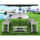 Weisshorn Folding Camping Table Outdoor Picnic BBQ With 2 Bench Chairs Set - RnR Galore