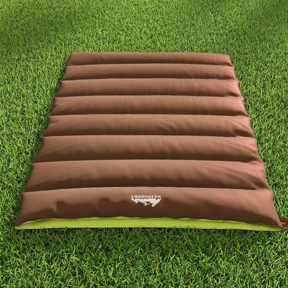 Weisshorn Sleeping Bag Double Bags Thermal Camping Hiking Tent Brown - 5°C - RnR Galore