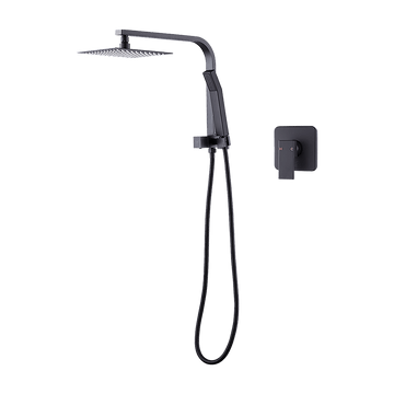 WELS 8" Rain Shower Head Set Square Dual Heads Faucet High Pressure With Mixer - RnR Galore