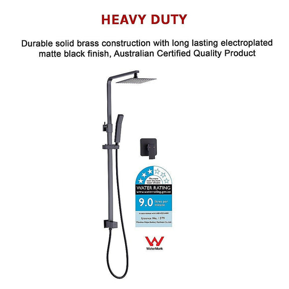 WELS 8" Rain Shower Head Set Square Dual Heads Faucet High Pressure With Mixer - RnR Galore