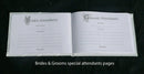 White Wedding Guest Book Register with Silver Pen Matching Stand Set 36 Lined Pages - White Sach Diamante Cover - RnR Galore