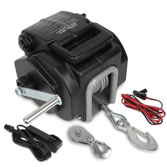 X - BULL Electric Boat Winch 12V 6500LBS Portable Detachable Steel Cable Marine Ship 3000KG 4WD - RnR Galore