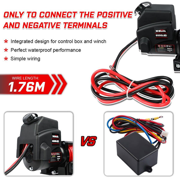 X - BULL Electric Winch 6000LBS 12V BOAT Synthetic Rope Wireless Remote 4WD ATV UTV - RnR Galore