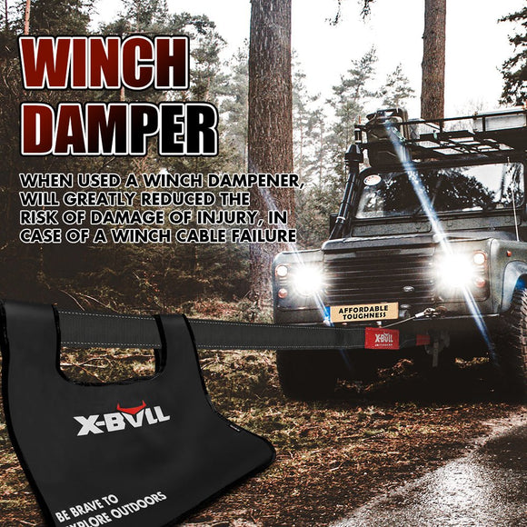 X - BULL Recovery Kit 4X4 Off - Road Kinetic Rope Snatch Strap Winch Damper 4WD13PCS - RnR Galore