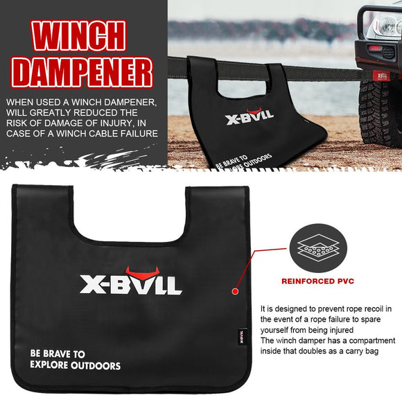 X - BULL Recovery Kit 4X4 Off - Road Kinetic Rope Snatch Strap Winch Damper 4WD13PCS - RnR Galore