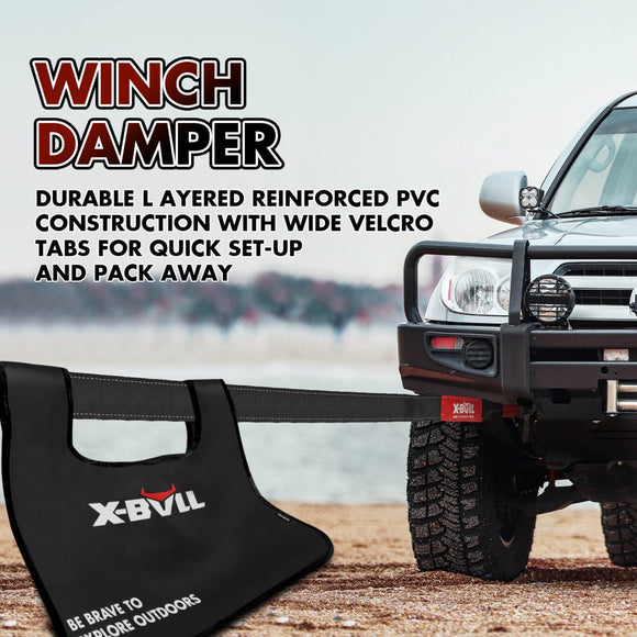 X - BULL Recovery Kit Kinetic Recovery Rope With Hitch Receiver 5T Recovery Receiver - RnR Galore