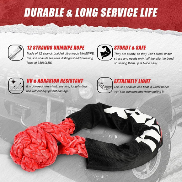 X - BULL Recovery Kit Kinetic Recovery Rope With Hitch Receiver 5T Recovery Receiver - RnR Galore