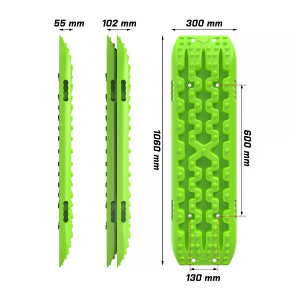 X - BULL Recovery tracks kit Boards Sand Mud Trucks 6pcs strap mounting 4x4 Sand Snow Car green GEN3.0 - RnR Galore