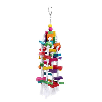 YES4PETS 3 x Large Wood Hanging Swing Bird Parrot Parakeet Cockatiel Budgie Rope Toy - RnR Galore