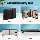 Zenses Massage Table 70cm 3 Fold Wooden Portable Beauty Therapy Bed Waxing Black - RnR Galore