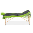 Zenses Massage Table 70cm 3 Fold Wooden Portable Beauty Therapy Bed Waxing Green - RnR Galore