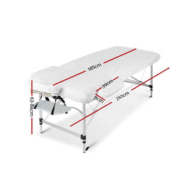 Zenses Massage Table 75cm 2 Fold Aluminium Massage Bed Portable Beauty Therapy White - RnR Galore
