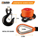 ZESUPER Winch Rope 9.5MM X 30M Dyneema SK75 Hook Synthetic Car Tow Recovery Cable Hook - RnR Galore