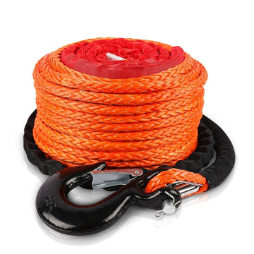 ZESUPER Winch Rope 9.5MM X 30M Dyneema SK75 Hook Synthetic Car Tow Recovery Cable Hook - RnR Galore